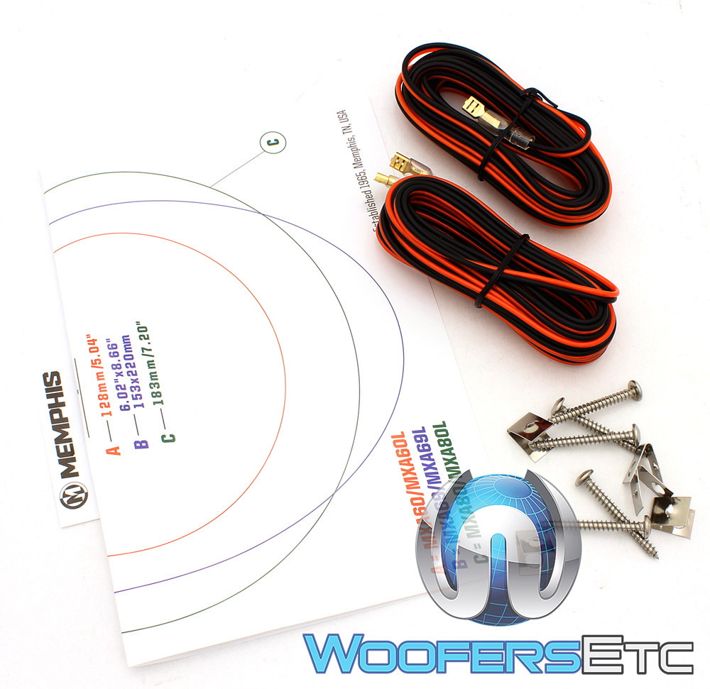 MEMPHIS MXA60L GR 6.5" MARINE BOAT AUDIO 2WAY ALUMINUM TWEETERS COAXIAL SPEAKERS