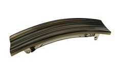 Parcelona Oblong Grey Beige 3.5 Inch Cellulose Automatic Hair Clip Hair Barrette