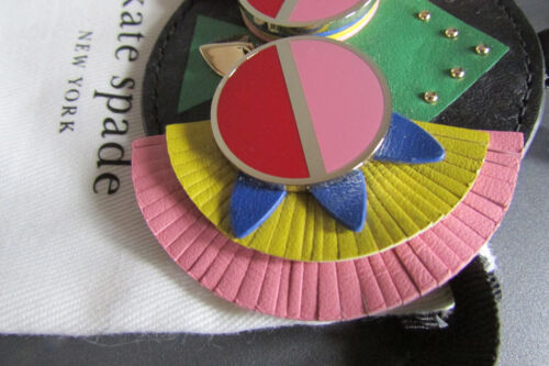 Kate Spade New York Portachiavi Fob Grande Pelle Preeny Pavone Spademals Nuovi con etichette - Foto 5 di 12