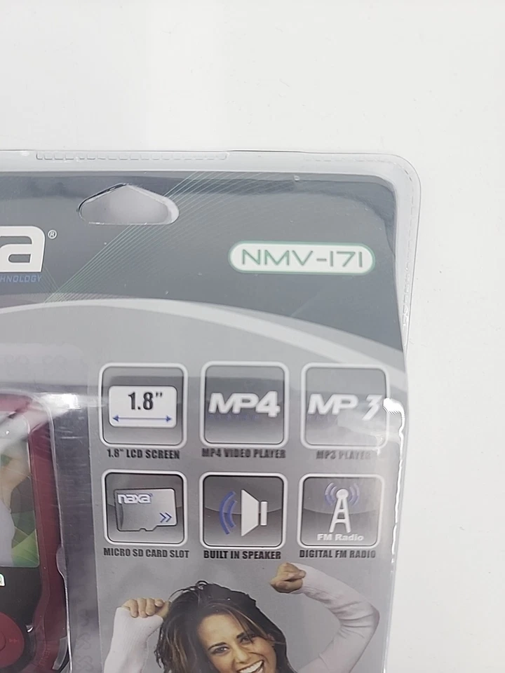 NUEVO NAXA NMV-171 Reproductor multimedia portátil MP3 MP4 con pantalla de 1,8 pulgadas ROJO 4 GB Foto 4 de 4