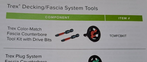 TREX FASCIA TOOL COLOR-MATCH FASCIA SYSTEM COUNTERSINK BIT COMPOSITE DECK - Picture 2 of 3
