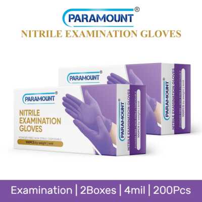 PARAMOUNT  Disposable Exam Nitrile Gloves Purple Best Quality 4mil 200 PCS