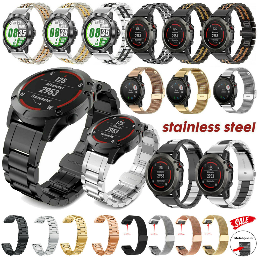 For Garmin Fenix 3HR 5X Plus 6X Pro Solar Metal Watch Band