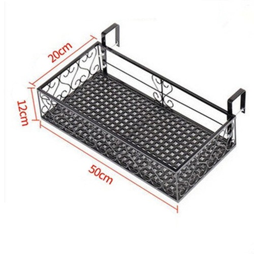 Wrought Iron Planter Shelf Holder Backyard Fence Flowerpot Hanging Rack Home - Picture 11 of 17
