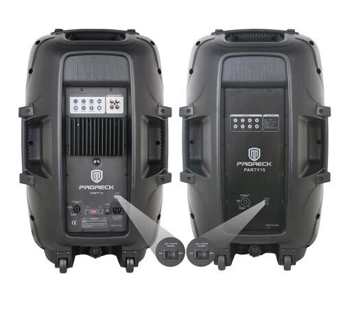 PRORECK PARTY 15 2000W 15" Powered DJ PA Speaker System Bluetooth/USB/SD/LED - Image 4 of 4