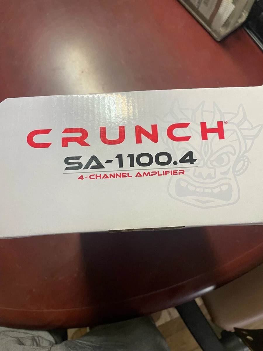 Crunch SA-1100.4 1100W 4-Channel Car Audio Amplifier + 4 Gauge Amp Kit – Class A/B, Bass Boost, Crossover