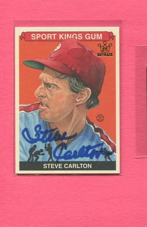 Tarjeta de autógrafo #21/25 de Steve Carlton Phillies 2015 Leaf Sports Kings recompra Foto 3 de 4