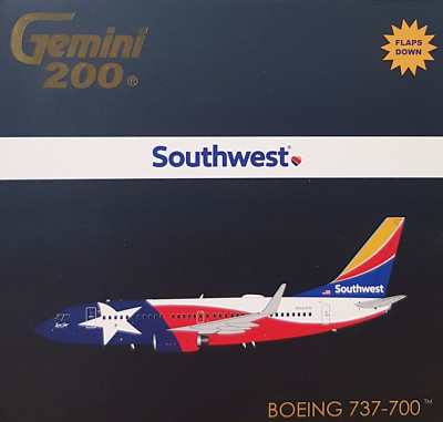 Gemini Jets 1/200 G2SWA1009F Boeing 737-700 Southwest ''Lone Star One'' Flaps down