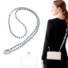 High-end crystal lanyard Beaded Cellphone Lanyard Universal Suitable for most...