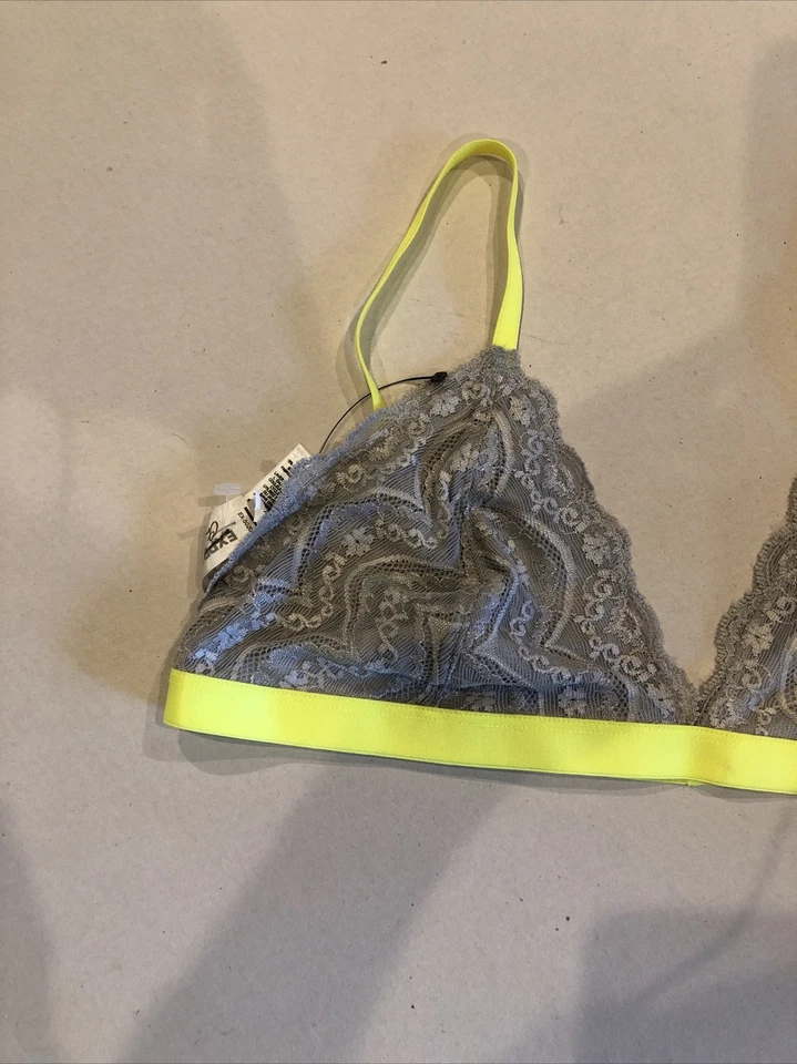 Sujetador Express Talla L Encaje Gris Y Verde Foto 2 de 4