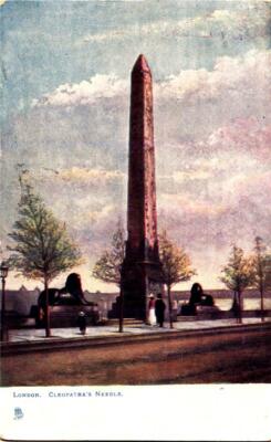 B46. Antique Tucks Postcard. Cleopatra's Needle. London Embankment.