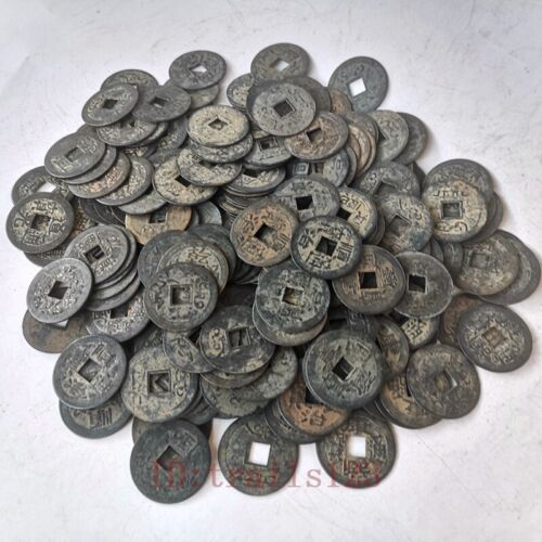 Collection 200 Pcs China Bronze Coin Old Dynasty Antique Currency sent at random - Afbeelding 1 van 7