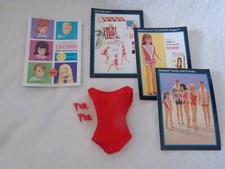 My Favorite Barbie Doll 1964 Red Swimsuit, Shoes, Booklet Cards Reproduction