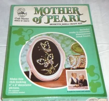 NOS Vtg CraftMaster Mother Of Pearl Mosette Shell Craft Kit Butterflies #20505