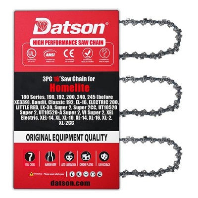 16 Inch Chainsaw 3/8''LP.050 59DL Fits Homelite:245(XE339),(3 Chains)-Full Chisel