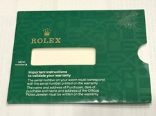 Rolex Warranty Card Holder Only  Preowned  FREE SHIPPING 
