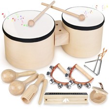 Bateria De Madera Montessori Con Bongo Para Ninos Y Ninas Regalo De Lujo