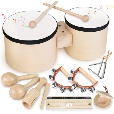 Bateria De Madera Montessori Con Bongo Para Ninos Y Ninas Regalo De Lujo