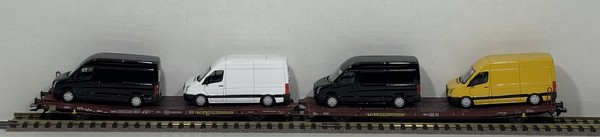 Trix H0 24428 Flachwagen-Paar Mit Autos Transwaggon Ep.Vi Neu & Ovp-image