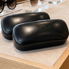 COACH Sunglasses Case Lot of 2 Black Hard Shell Eyeglasses Glasses Protector