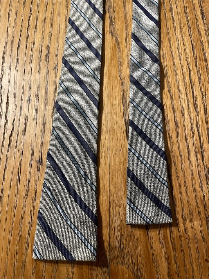 Corbata oscilante de extremo cuadrado ajustada Haband’s Ty Tweed vintage años 50 rayas Rockabilly Foto 4 de 4