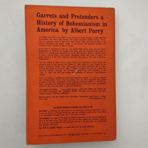 Garrets and Pretenders Bohemianism in America Paperback Book Albert Parry 1960 - Picture 16 of 22