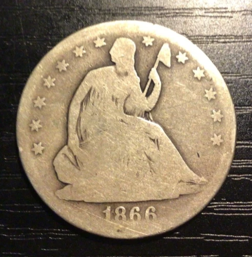 1866-S Seated Liberty Silver Half Dollar, G Detail. H172