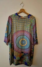 Villago long silk dress-100% Silk Dress-Size 40-For Women