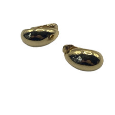 Avon Gold Tone Oval Domed Huggie Earrings Wom...