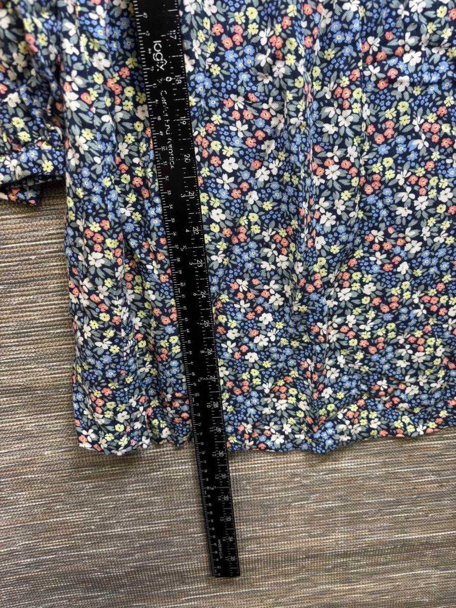 Gap Kids Floral Long Sleeve Dress Girls Size XL (12) Black Multi Back Button