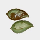 Vintage Frankoma Prairie Green Leaf Dish Set Pottery #225 Mid-Century Modern