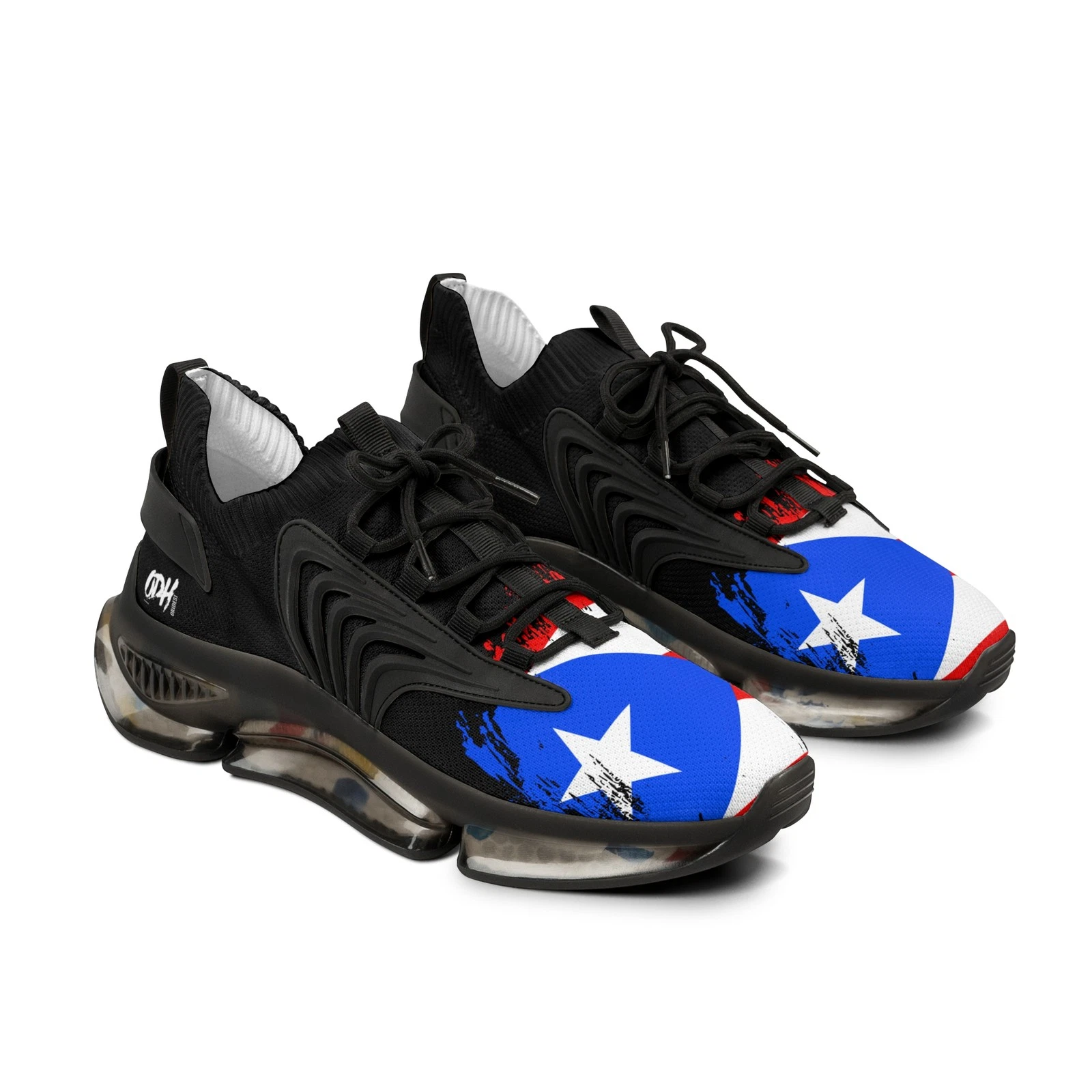 Mens Puerto Rico Flag Sneakers Mesh Trainers Boricua Pride for Labor Day Parade