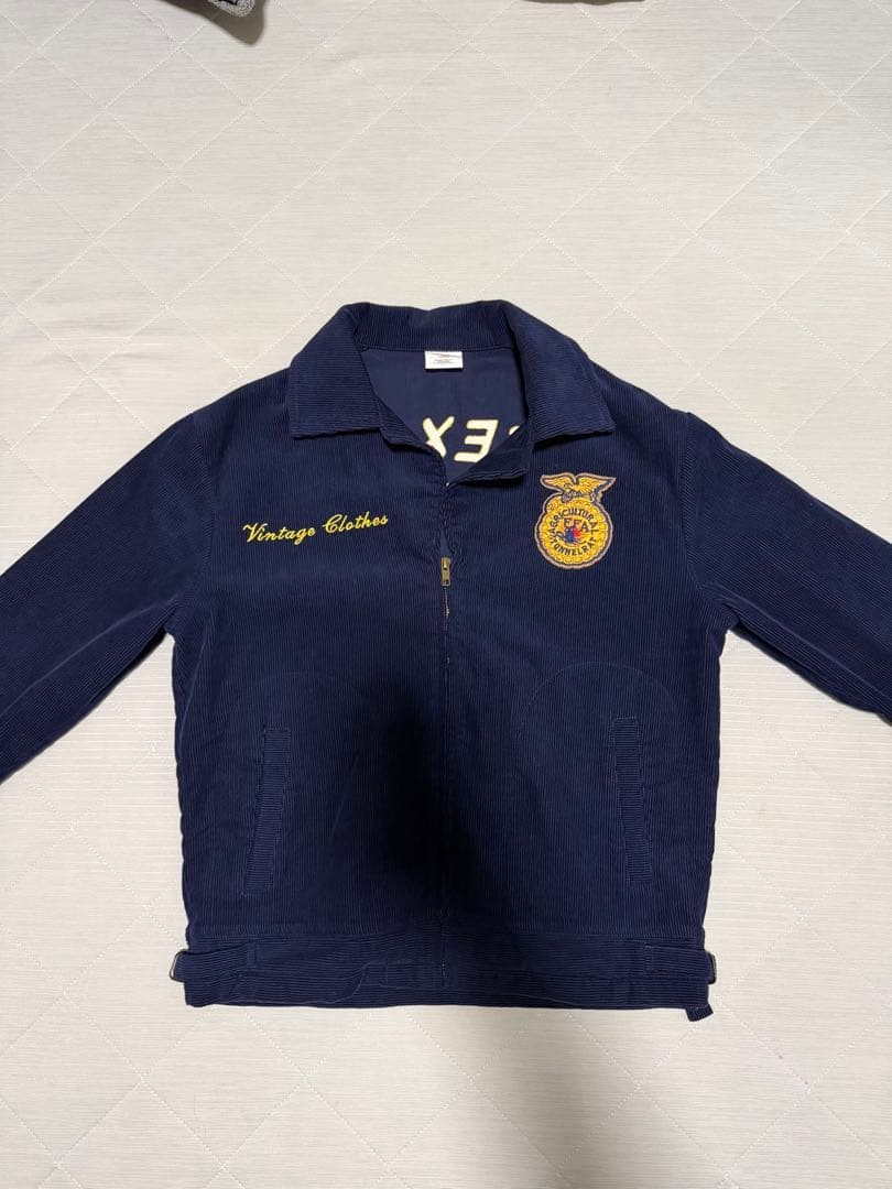 70s FFA Texas Corduroy Jacket Black L Vintage Collectible #FD BCA