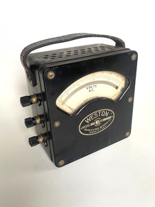1960s WESTON AC 30-60 Volts VOLTMETER Model 433 No. 119 BAKELITE CASE  AS-IS