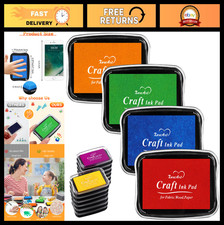 Large Washable Finger Ink Pads for Kids - 16 Color Craft Stamp Set, DIY Scrapboo