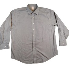 Brooks Brothers Shirt Mens 17-34 Blue White Check Non-Iron Stretch Supima Cotton