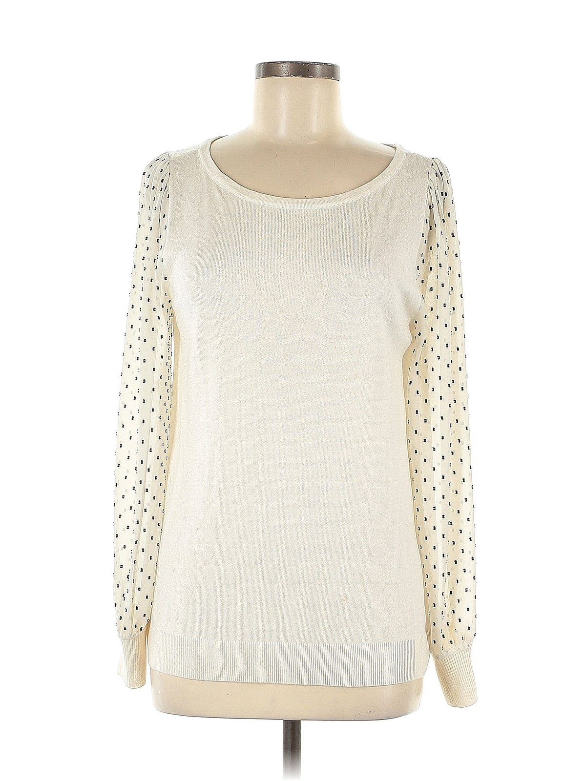 Ann Taylor LOFT Women Ivory Long Sleeve Top M