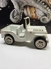 Vintage 1960s Tonka White Police Jeep Pressed Steel Toy Car Original Wheels