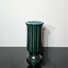 Hull Pottery Green Fluted Pedestal Vase
