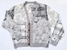 Thom Browne Grey Virgin Wool Cardigan - 2