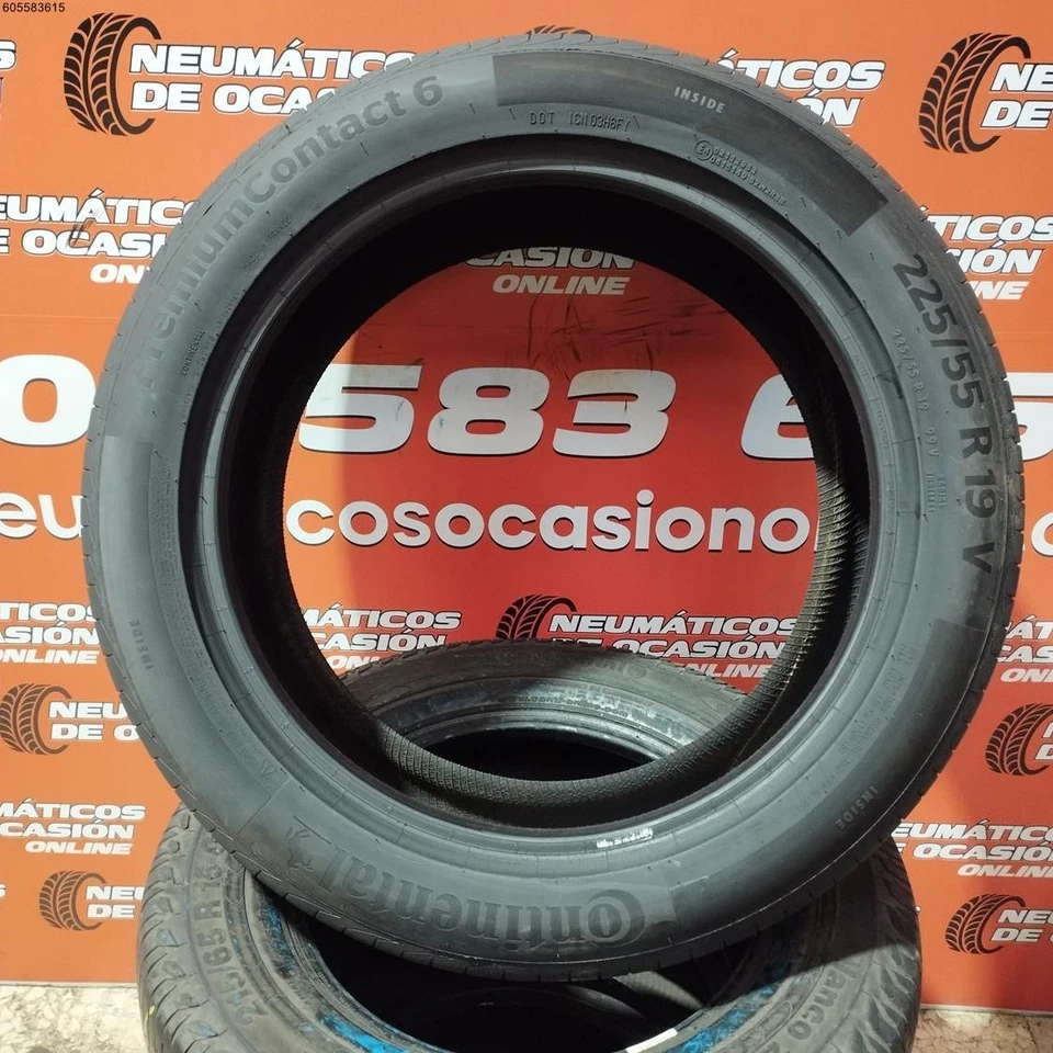 2x 225 55 R19 99V CONTINENTAL PREMIUM CONTACT 6 6.0/5.7MM REF. 14372 - Imagen 3 de 4