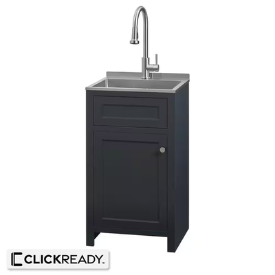 #ad #ad 20 In. W Drop In Laundry Sink with Faucet and Ready to Assemble Cabinet with CLI $368.48