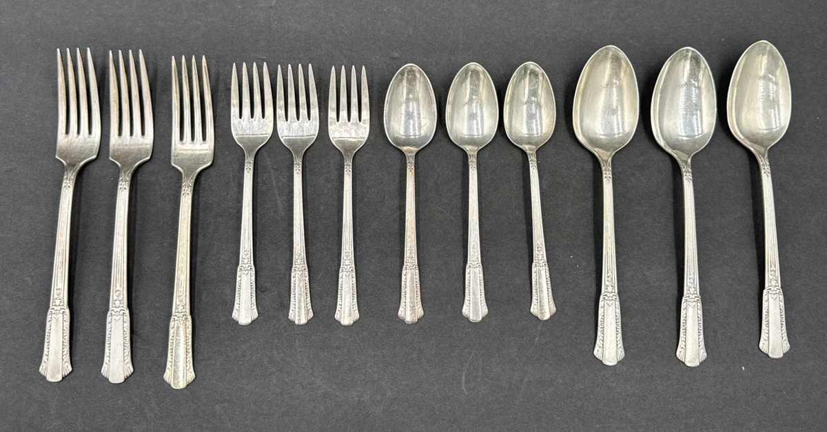 WM Rogers Silverplate Antique US Silver-Plated Flatware for sale