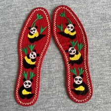 Lomix Asian Style Embroidered Insoles for Shoes Red Panda 10 Length Unisex New