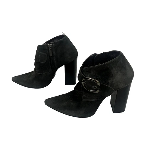 Chaussures femme Prada en daim talon bloc boucle orteils pointu pointure 40 EU/ 8 USA
