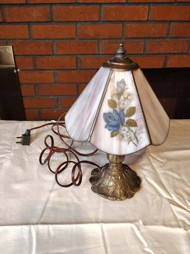 Vintage Meyda Tiffany Lamp, Handmade, Stained Glass