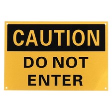 Caution Do Not Enter Sign, 12 x 8 Inch  Aluminum