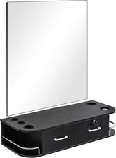 Beauty Locking Wall Mount Styling Station with Mirror Salon Furniture 5012