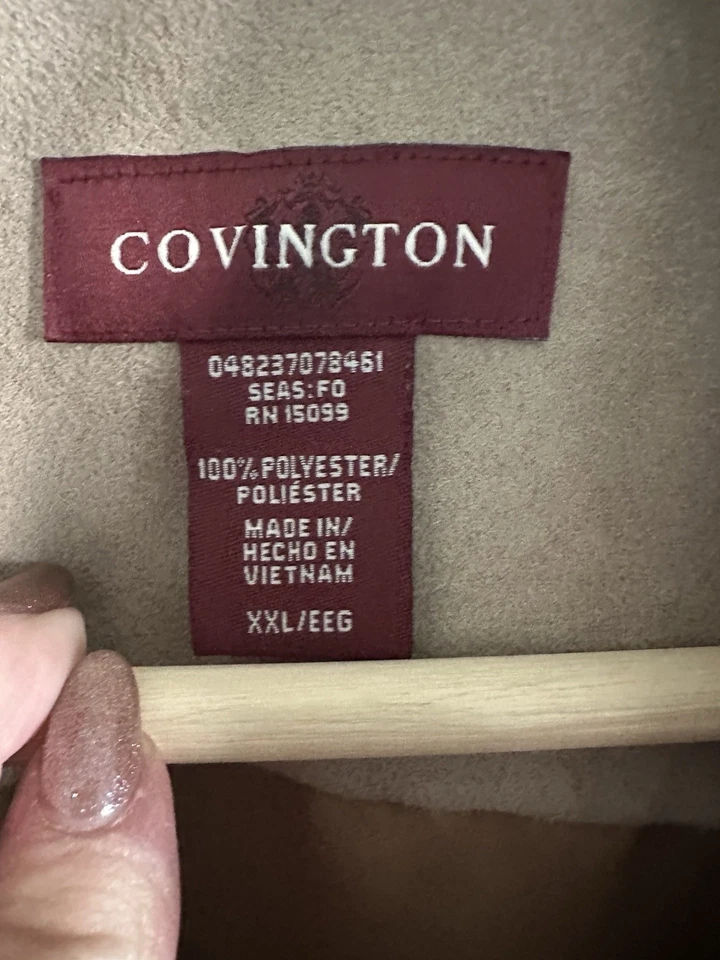 Covington XL para hombre tipo gamuza con botones bronceado claro Foto 2 de 3