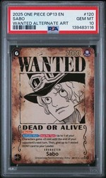 One Piece Carrying on His Will Sabo OP13-120 Wanted Poster Alternate Art SEC
